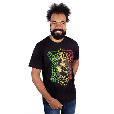 Camiseta Bob Marley Raízes - Preta Oficial