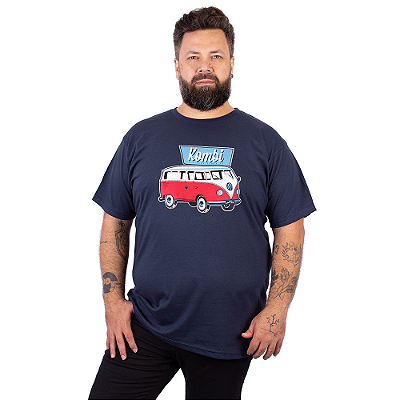 Camiseta Plus Size Kombi Kombinha Marinho.