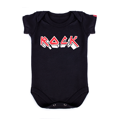 Body Bebê Rock Iron - Preto