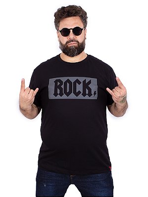 Camiseta Plus Size Rock Preta.