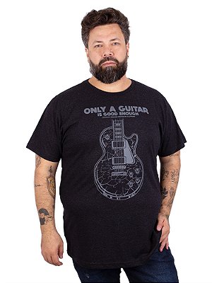 Camiseta Plus Size Guitarra Only Preta Jaguar.