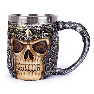 Caneca de Resina Caveira Medieval 400ml