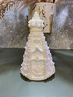 Nossa Senhora Aparecida Baby Renda Branca 15cm