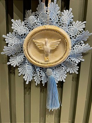 Mandala Oval Espirito Santo  Azul bebe