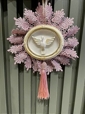 Mandala Oval Espirito Santo  Rosa bebe