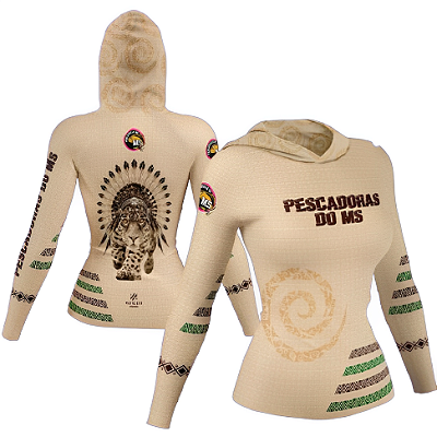 Camiseta Feminina Pescadores do MS - Onça Cocar