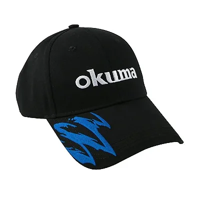 BONÉ OKUMA PRETO DETALHES AZUL - LOGO GRANDE