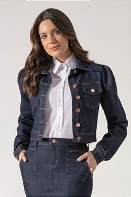 Jaqueta Jeans Com Aviamentos Rose E Detalhe De Bolsos Laura Rosa - 810562