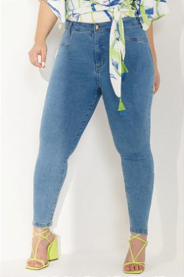 Calça Jeans Skinny Com Bolso Trancado Frontal Elegance All Curves - 171942