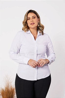 Camisa Branca Com Botões Frontais E Gola Tradicional - 30687