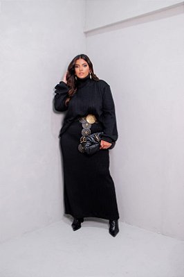 Conjunto Plus Size De Saia Longa Em Tricot Valentina Ferreira - 46183