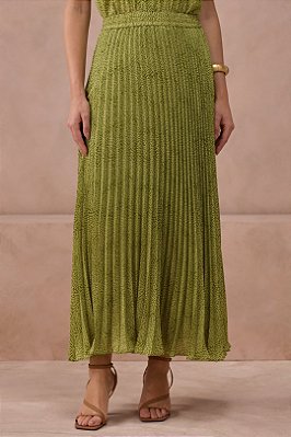Saia Maxi Midi Estampada Plissada Com Elástico Na Cintura P.A Concept - SA260026
