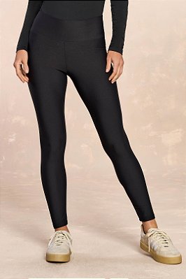 Calça Preta Em Malha De Poliamida Térmica Doce Trama - 106145