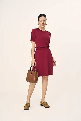 Conjunto De Saia Rosa Em Malha Com Bolsos Frontais Laura Rosa - 811221