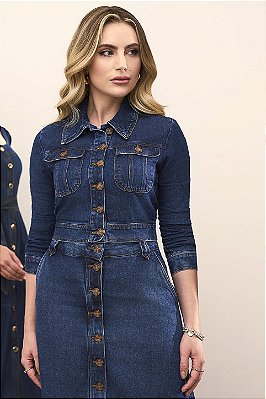 Jaqueta Jeans Com Botões E Bolsos Frontais Funcionais Laura Rosa - 811191