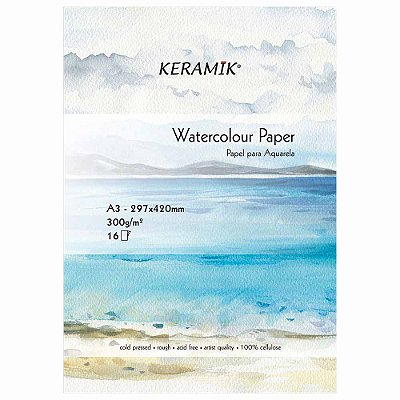 Papel Aquarela Keramik A3 16 Folhas 300g