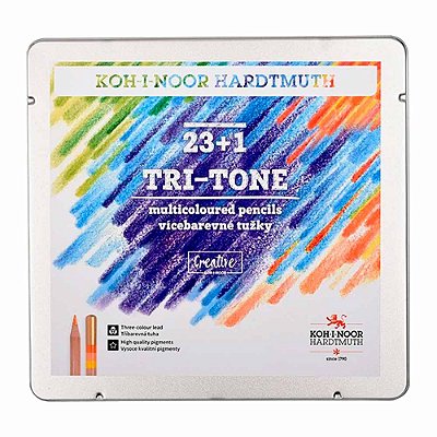 Lápis Multicolorido Koh-I-Noor Tri-Tone 24 Unidades