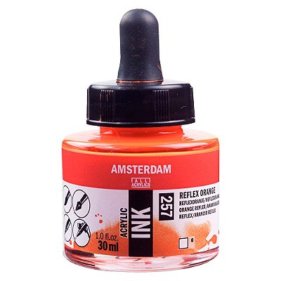 Tinta Acrílica Líquida Amsterdam Ink Reflex Orange 257 30ml