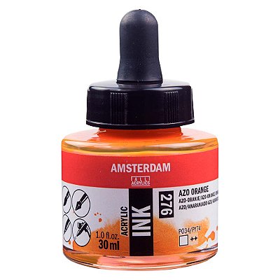 Tinta Acrílica Líquida Amsterdam Ink Azo Orange 276 30ml