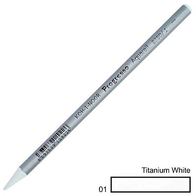 Lápis de Cor Aquarelável Integral Progresso Titanium White 01