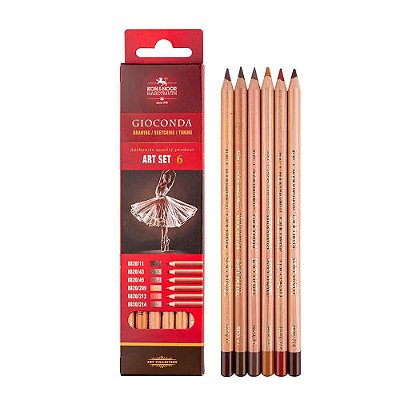 Kit de Lápis de Desenho Pastel Koh-I-Noor 6 Unidades