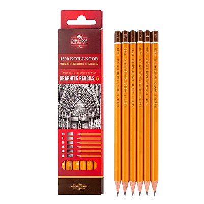 Kit de Lápis de Desenho Grafite Graduado Koh-I-Noor 6 Unidades