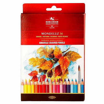 Lápis de Cor Aquarelável Mondeluz 36 Cores Koh-I-Noor