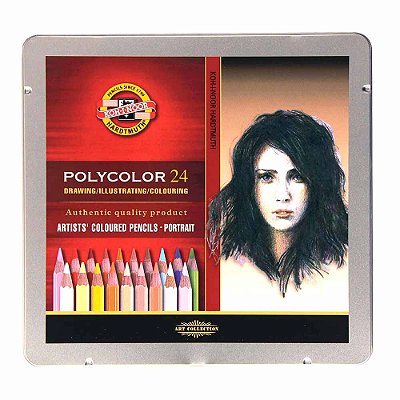 Lápis de Cor Profissional Polycolor 24 cores Koh-I-Noor Retrato
