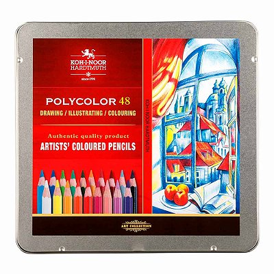 Lápis de Cor Profissional Polycolor 48 cores Koh-I-Noor