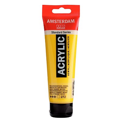 Tinta Acrílica Amsterdam 120ml 272 Amarelo Transparente Médio