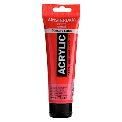 Tinta Acrílica Amsterdam 120ml 317 Vermelho Transparente Médio