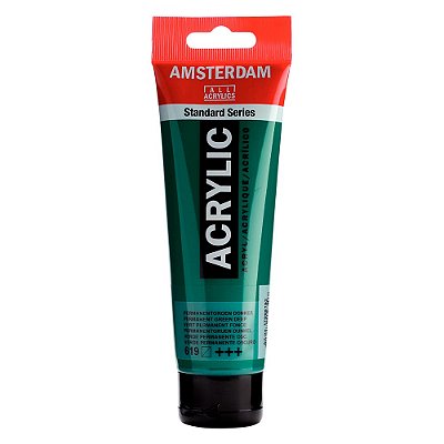 Tinta Acrílica Amsterdam 120ml 619 Verde Permanente Escuro