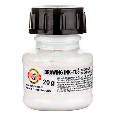 Tinta Drawing Ink para Caligrafia Koh-I-Noor Branco 20g