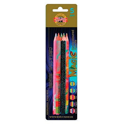 Lápis de Cor Jumbo Multicolorido Koh-I-Noor 5 unidades