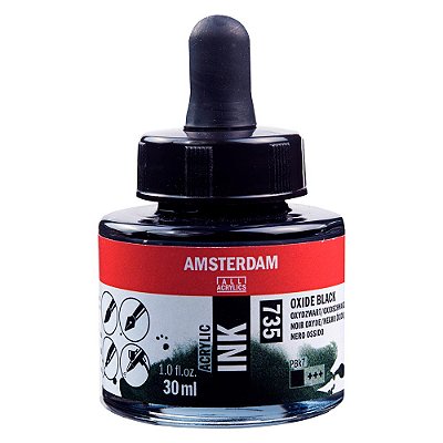 Tinta Acrílica Líquida Amsterdam Ink Preto 735 30ml