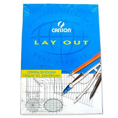 Bloco Papel Canson Layout A2 90g/m² 50 Folhas