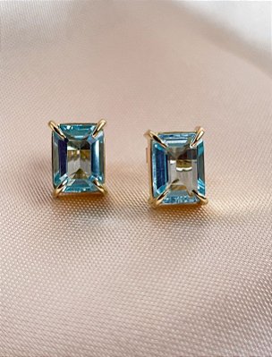 Brinco Mater - ouro amarelo 18k e topázio sky
