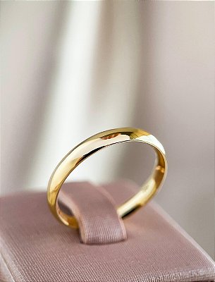 Aliança Roma - 3mm - ouro amarelo 18k