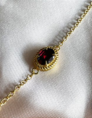 Pulseira Drina - ouro amarelo 18k e rodolita