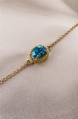 Pulseira Drina - ouro amarelo 18k e topázio Swiss