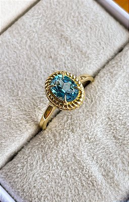 Anel Drina - ouro amarelo 18k e topázio swiss