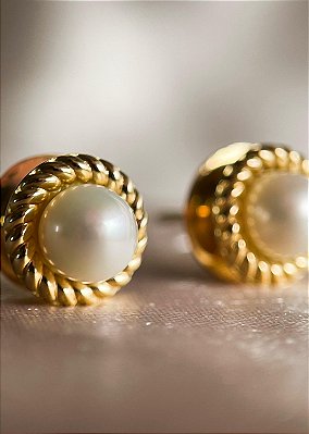 Brinco Drina - ouro amarelo 18k e pérola