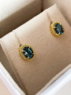 Brinco Drina - ouro amarelo 18k e topázio London