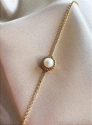 Pulseira Drina - ouro amarelo 18k e pérola