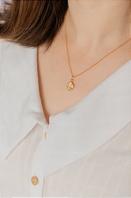 Colar Floral - ouro amarelo