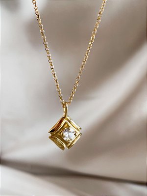 Colar Lumière- ouro amarelo 18k e safira incolor
