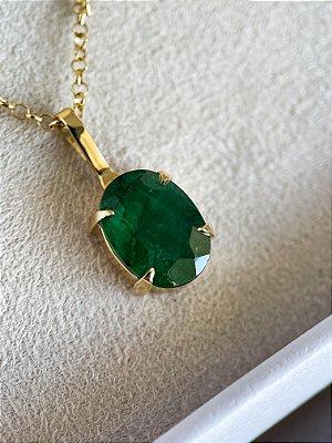 Pingente esmeralda e ouro amarelo