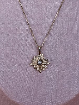 Colar Edelweiss - ouro branco 18k sem banho de ródio (tonalidade champagne)