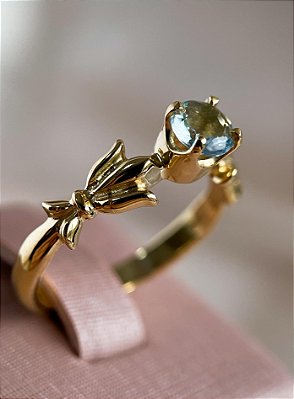 Anel Bourbon - ouro amarelo 18k e água marinha
