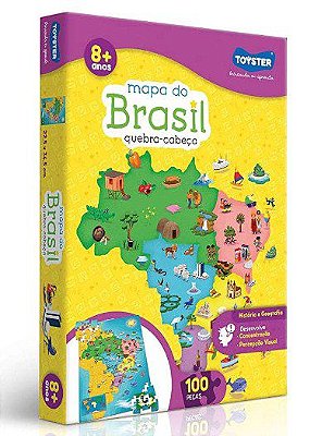 Quebra Cabeça 100 peças Mapa do Brasil